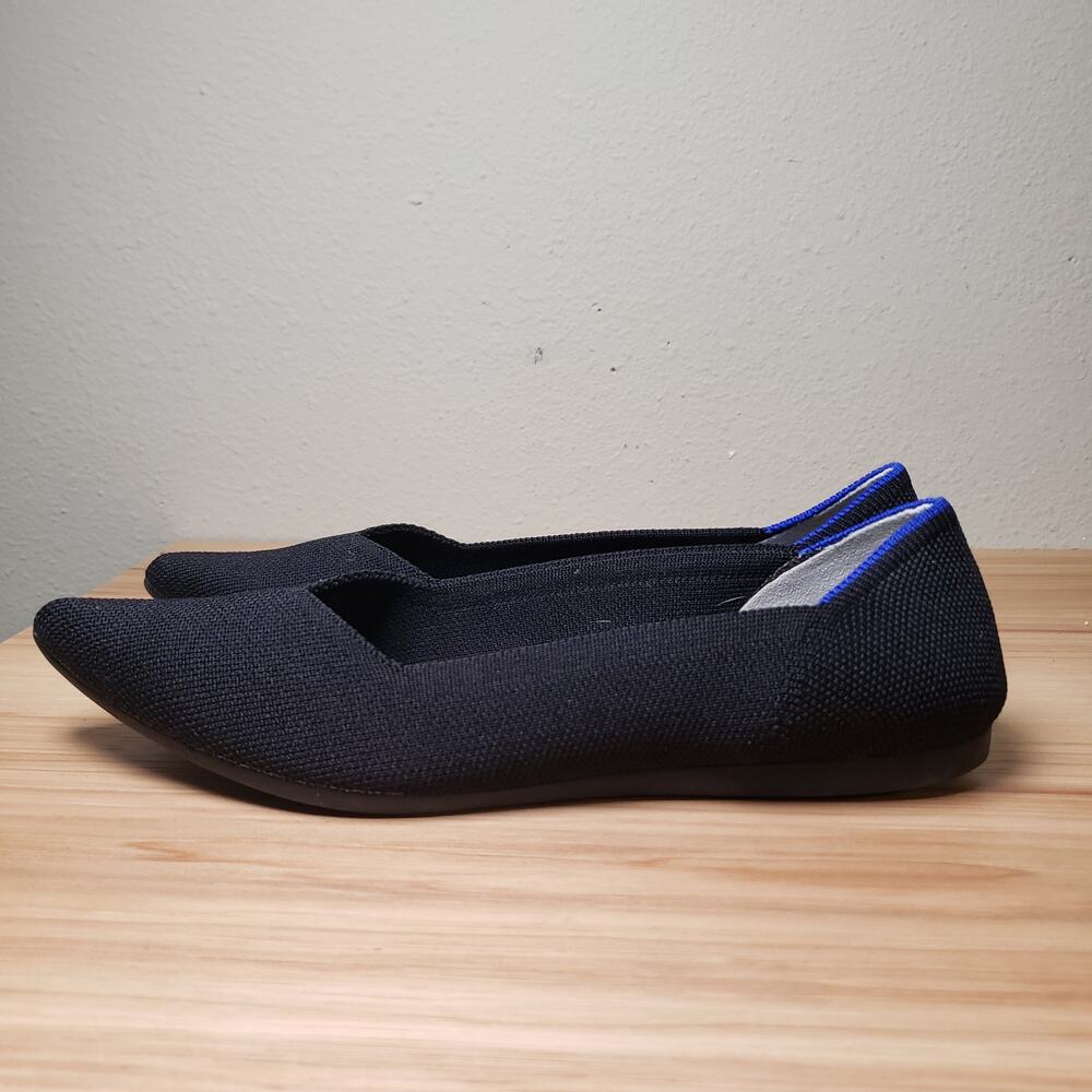Rothy's Women's 8 The Point Pointed Toe Ballet Flats Solid Black Comfort Classic